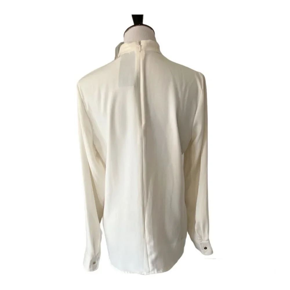 🆕 Lauren Ralph Lauren Winter Cream Blouse size 8 ⭐️ - Picture 4 of 7